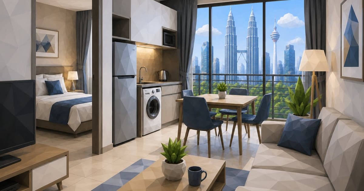 Serviced apartment in Kuala Lumpur with city skyline view