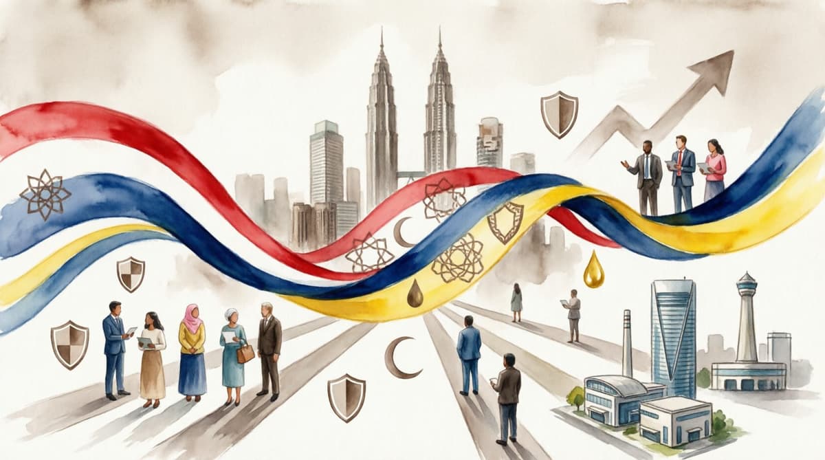 Malaysian government bonds and sukuk certificates with ringgit coins representing fixed income investing